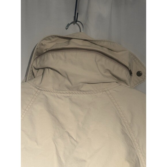 90s VTG BANANA REPUBLIC SAFARI Khaki Jacket Leather Trim Men's LG 100% Cotton - Picture 12 of 15